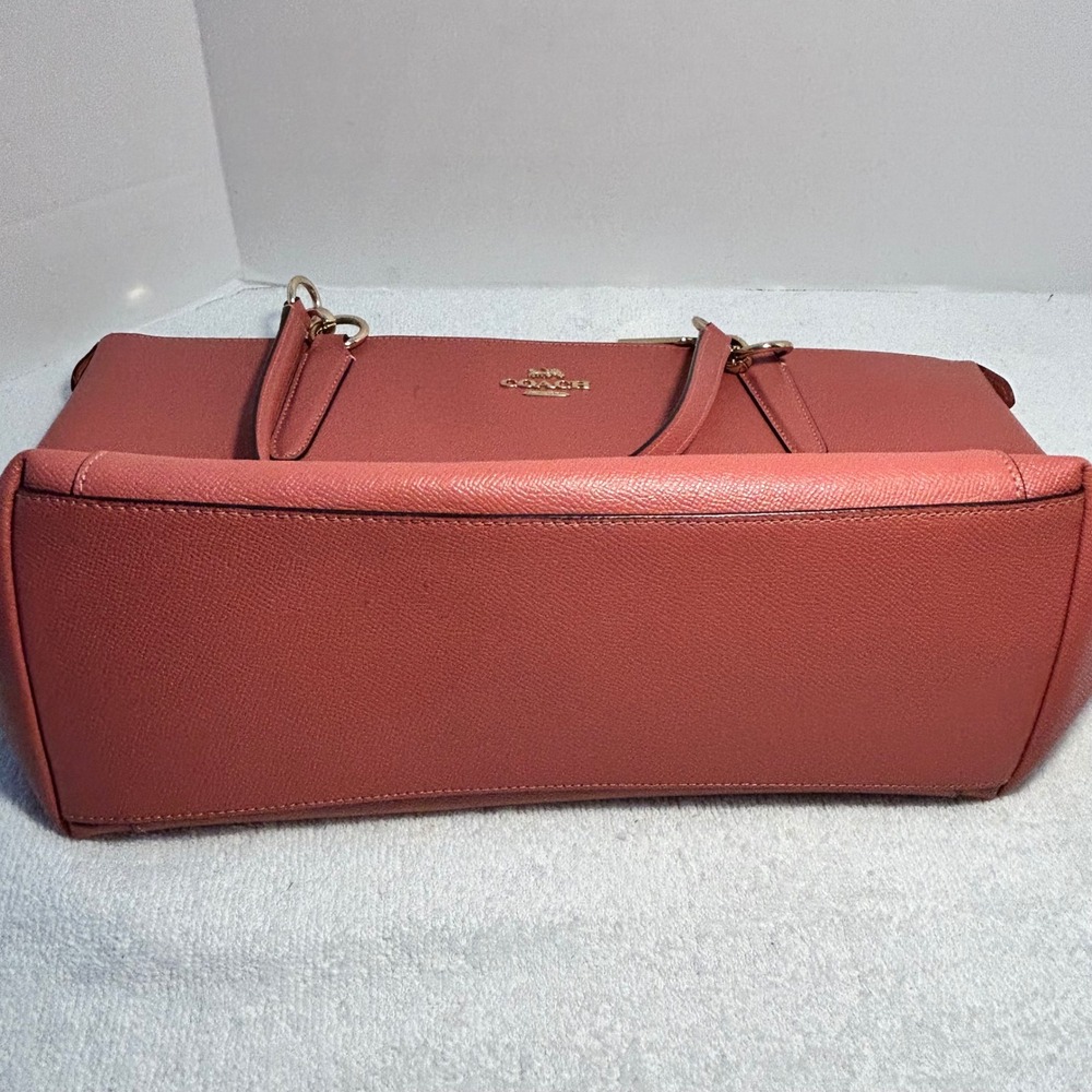 Coach Ava Tote Coral Pink Crossgrain Leather Shoulder Bag F57526 Gold Hardware - Picture 3 of 13